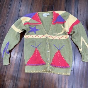 Vintage Cutter LTD Cardigan Sweater Women’s Medium Tipi Pockets